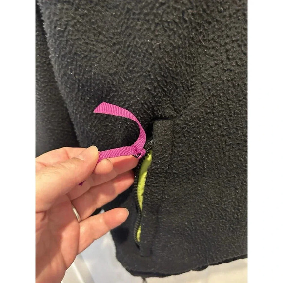 Vintage Men’s Gap Arctic Fleece Reversible Zip Up L Neon Green Black 90s‎ Y2k - Picture 11 of 13